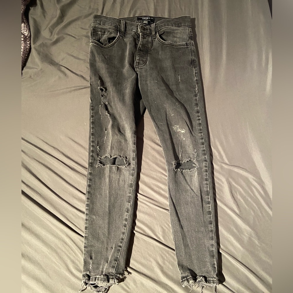 Black Ripped Jeans from forever 21